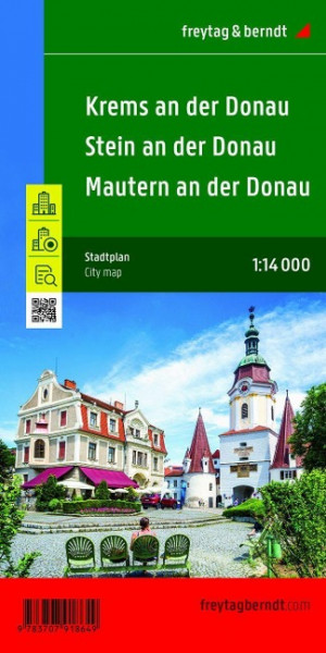 Krems an der Donau mit Stein und Mautern, Stadtplan 1:14.000