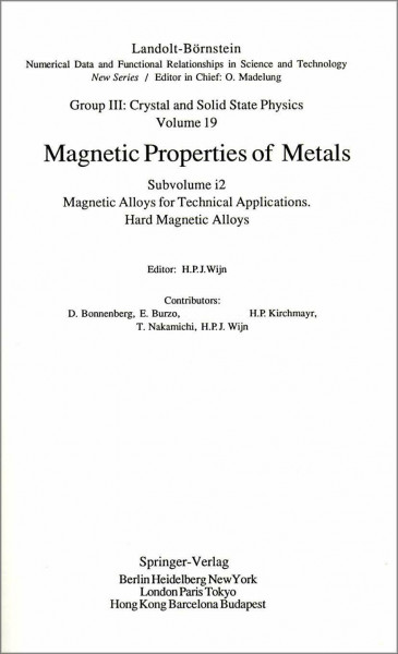 Hard Magnetic Alloys (Condensed Matter)