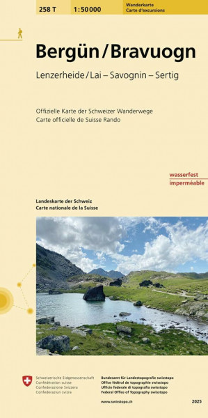 258T Bergün / Bravuogn Wanderkarte: Lenzerheid/Lai - Savognin - Sertig (Wanderkarten 1:50 000)
