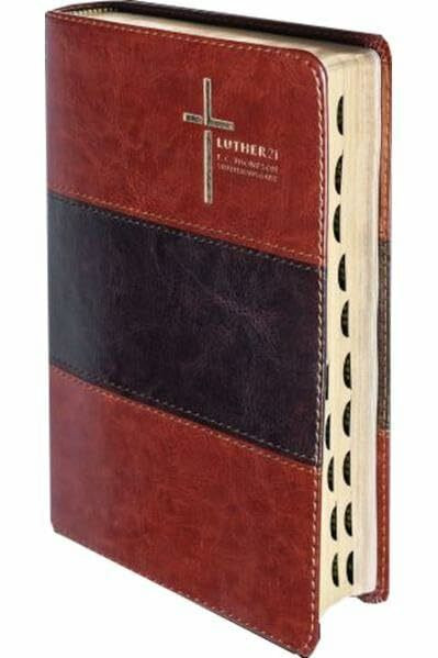 Luther21 - F.C. Thompson Studienausgabe: Luther21 - F.C. Thompson Studienausgabe - Standard - Kunstleder braun zweifarbig - Goldschnitt - Griffregister - Worte Jesu in Rot
