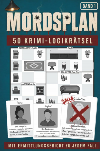 MORDSPLAN – 50 Krimi-Logikrätsel: Überführe den Täter im Grundriss, erfahre sein Motiv und werde zum Chefermittler | Rätselbuch für Erwachsene mit fesselnden Mordfällen. Das Geschenk für Krimifans