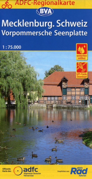 ADFC-Regionalkarte Mecklenburgische Schweiz Vorpommersche Seenplatte 1:75.000