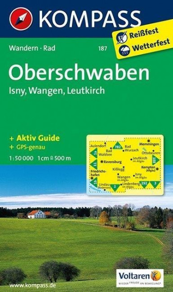 Oberschwaben. Isny, Wangen, Leutkirch. 1 : 50 000