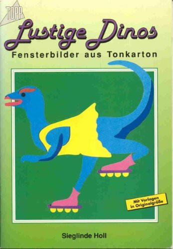 Lustige Dinos. Fensterbilder aus Tonkarton.
