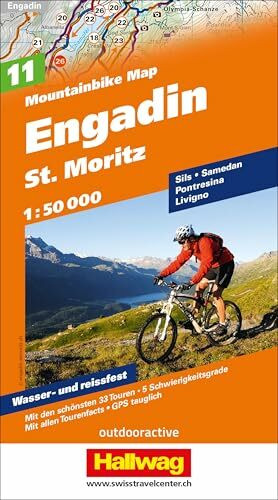 Hallwag Mountainbike-Karte 11 Engadin 1:50.000: Mit St. Moritz. Wetterfest, detailliert und mit den besten Trails (Hallwag Mountainbike-Karten, Band 11)