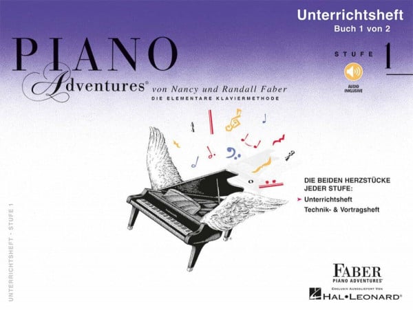 Piano Adventures Unterrichtsheft 1 | Klaviermethoden für Anfänger | Einführung in Notenwerte, Notennamen und Tonabstände | Mit Begleitsätzen und mp3-Audiotracks | Ideal für Klavierunterricht