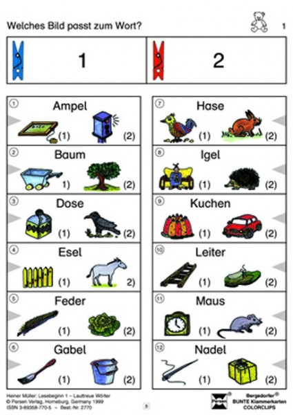 Lesebeginn 1 - Lauttreue Wörter