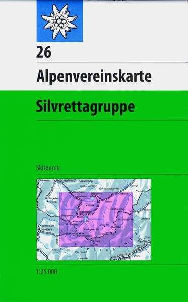 Silvrettagruppe: Skirouten - Topographische Karte 1:25000 (Alpenvereinskarten)