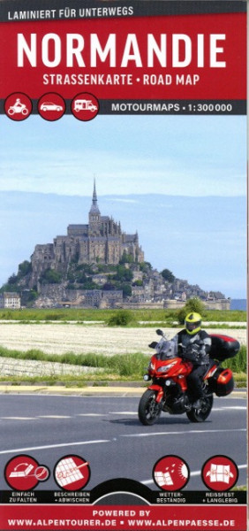 MoTourMaps Normandie Auto- und Motorradkarte 1:300.000