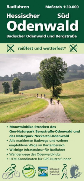 Radfahren, Hessischer Odenwald Süd / Badischer Odenwald und Bergstraße 1 : 30 000