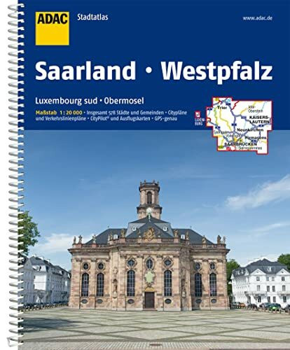 ADAC Stadtatlas Saarland, Westpfalz 1:20.000: mit Luxemburg Sud, Obermosel