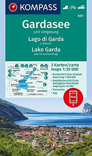 KOMPASS Wanderkarten-Set 697 Gardasee und Umgebung - Lake Garda and its surroundings - Lago di Garda e dintorni (3 Karten) 1:35.000: inklusive Karte ... Verwendung in der KOMPASS-App. Fahrradfahren.