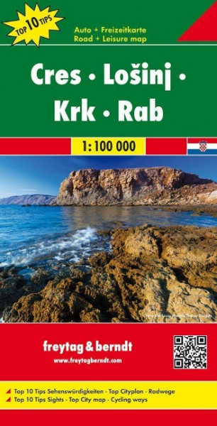 Cres - LoSinj - Krk - Rab, Top 10 Tips, Autokarte 1:100.000