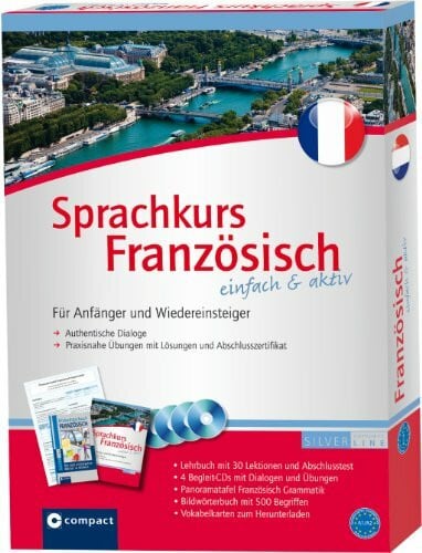 Französisch einfach & aktiv: Set mit 2 Büchern, 4 CDs, Grammatiktafel und Downloads (Niveau A1 - A2): Für Anfänger und Wiedereinsteiger. Authentische ... 1300 Vokabelkarten zum Herunterladen