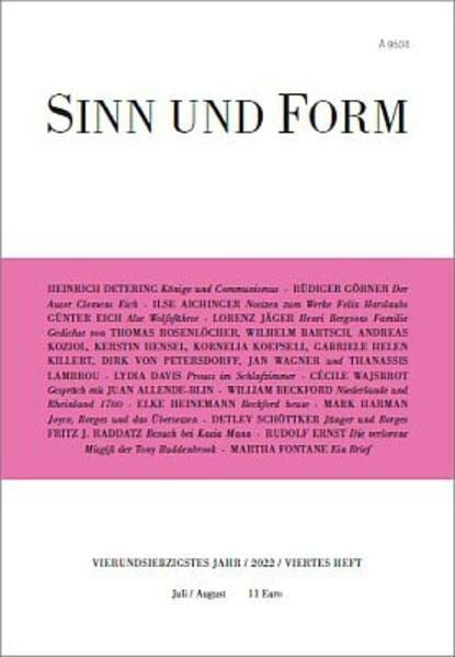 Sinn und Form 4/2022: Beiträge zur Literatur (Sinn und Form: Beiträge zur Literatur)