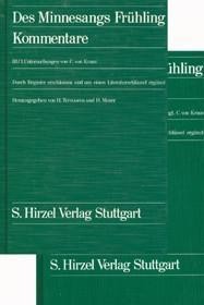 Des Minnesangs Frühling III. Kommentare, Untersuchungen, Anmerkungen