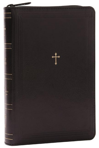 NKJV Compact Paragraph-Style Bible w/ 43,000 Cross References, Black Leathersoft with zipper, Red Letter, Comfort Print: Holy Bible, New King James Version