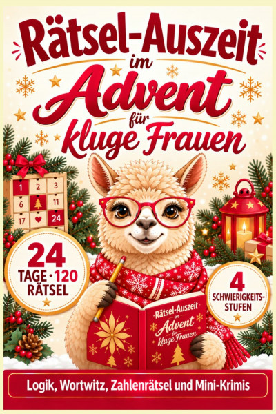 Rätsel-Auszeit im Advent für kluge Frauen: 24 TAGE · 120 RÄTSEL · 4 SCHWIERIGKEITSSTUFEN
