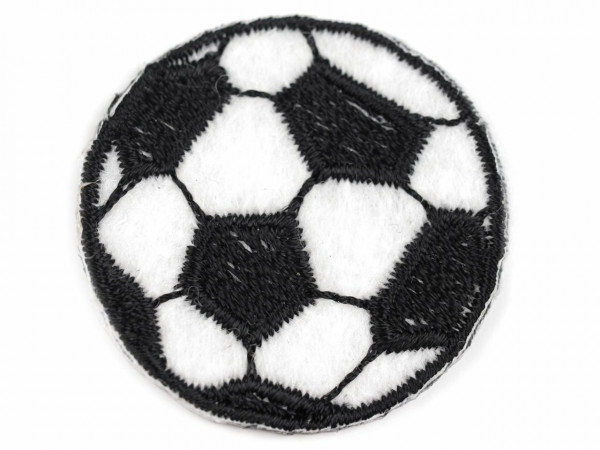 Aufnäher Aufbügler Bügelbild Ball 3 cm schwarz weiss*NEU*