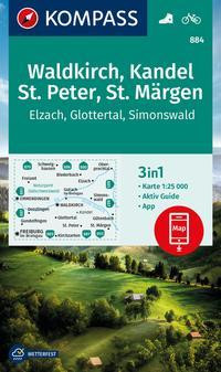 KOMPASS Wanderkarte 884 Waldkirch, Kandel, St.Peter, St. Märgen 1:25.000