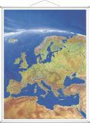 Europa Panorama. Wandkarte mit Metallstäben