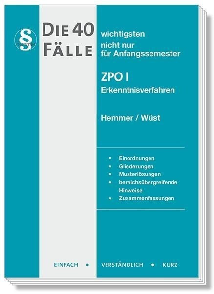 Die 40 wichtigsten Fälle ZPO I