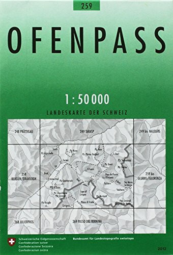 259 Ofenpass: Zernez-Nationalpark-Val Müstair (Landeskarte 1:50 000, Band 259)