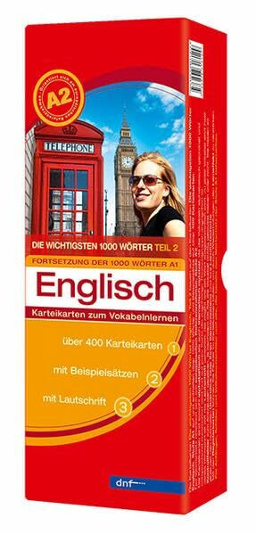 Karteikarten Die wichtigsten 1000 Wörter Englisch Teil 2 (A2): (Auflage 2)