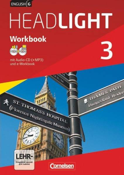 English G Headlight 03: 7. Schuljahr. Workbook mit e-Workbook und Audios Online. Allgemeine Ausgabe