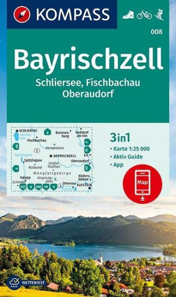 KOMPASS Wanderkarte Bayrischzell, Schliersee, Fischbachau, Oberaudorf 1:25 000