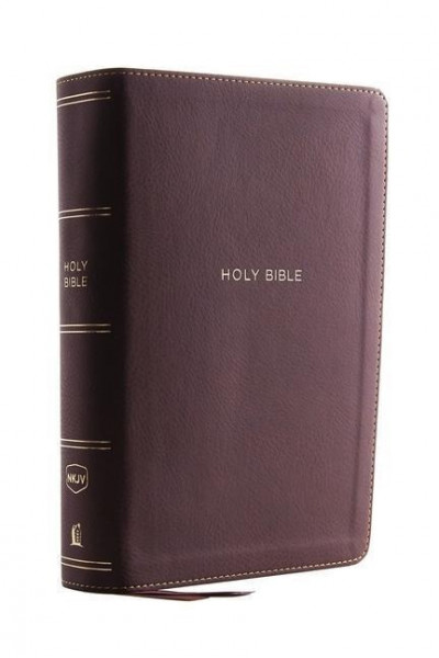 NKJV, Single-Column Reference Bible, Imitation Leather, Brown, Red Letter Edition, Comfort Print