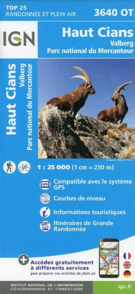 Haut Cians Valberg Parc national du Mercantour 1 : 25 000