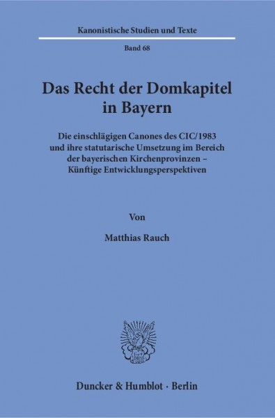 Das Recht der Domkapitel in Bayern.