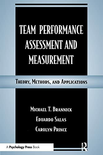 Team Performance Assessment and Measurement: Theory, Methods, and Applications (Series in Applied Psychology)
