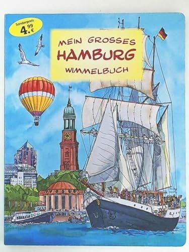 Aleksandra & Aleksander "MEIN GROSSES HAMBURG WIMMELBUCH" großformatiges Pappbilderbuch von 2012, 14 Seiten