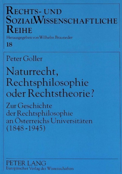 Naturrecht, Rechtsphilosophie oder Rechtstheorie?