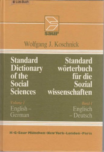 Standardwörterbuch für die Sozialwissenschaften 1. Englisch - Deutsch