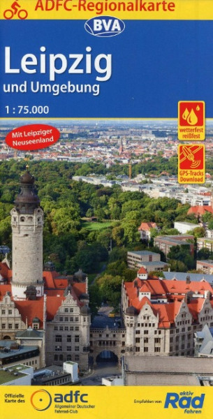 ADFC-Regionalkarte Leipzig und Umgebung / Leipziger Neuseenland, 1:75.000