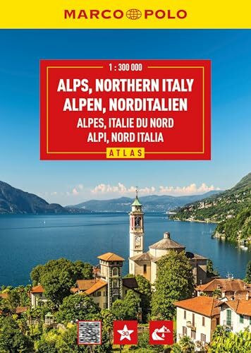 MARCO POLO Reiseatlas Alpen, Norditalien 1:300.000: Straßenatlas und Autoatlas mit Europa in 1:4,5 Mio. Spiralbindung