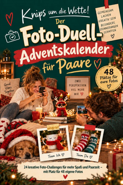 Knips um die Wette! Der Foto-Duell-Adventskalender für Paare: 24 kreative Foto-Challenges für mehr Spaß und Paarzeit - mit Platz für 48 eigene Fotos