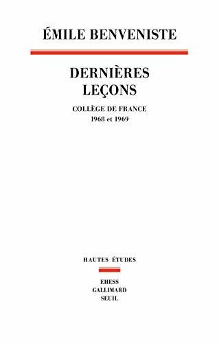 Dernières Leçons: Collège de France (1968-1969)