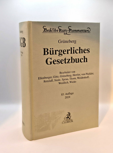 Bürgerliches Gesetzbuch: mit Nebengesetzen insbesondere mit Einführungsgesetz (Auszug) einschließlich Rom I-, Rom II- und Rom III-Verordnungen sowie ... (Beck'sche Kurz-Kommentare)