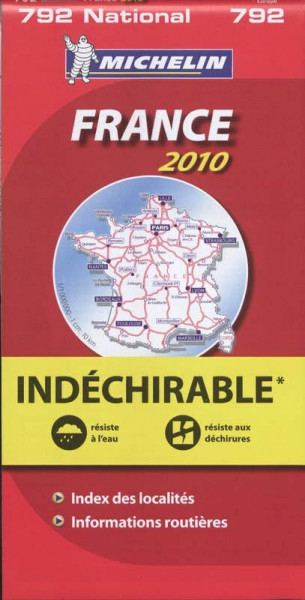 France widerstandsfähig 2010: Index de localités, Informations routières. Résiste a l' eau, résiste aux déchirures (Carte nazionali, Band 2055)