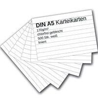 Karteikarten 500 Stück A5 weiß liniert