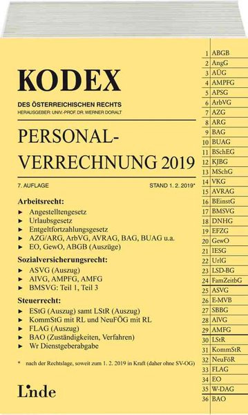 KODEX Personalverrechnung 2019 (Kodex des Österreichischen Rechts)