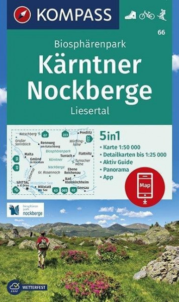 KOMPASS Wanderkarte Biosphärenpark Kärntner Nockberge, Liesertal 1:50 000