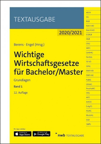 Wichtige Wirtschaftsgesetze für Bachelor/Master 1