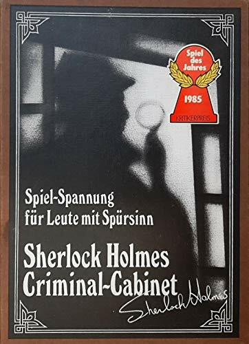 Sherlock Holmes Criminal-Cabinet. Spiel-Spannung für Leute mit Spürsinn. Spiel des Jahres 1985. Ab 12 Jahre. Für 1 - 6 Spieler. 6 Hefte