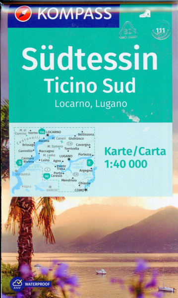 KOMPASS Wanderkarte Südtessin - Ticino Sud - Locarno - Lugano 1:40 000