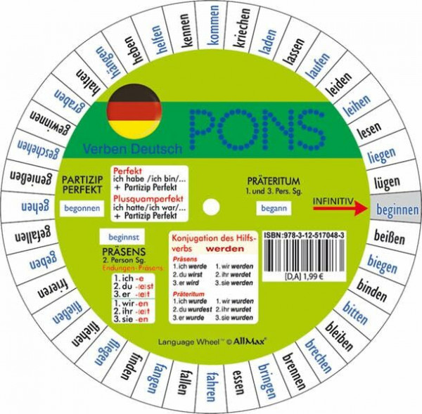 PONS Drehscheibe unregelmäßige Verben Deutsch: Pons Drehscheibe Unegermassiger Verben